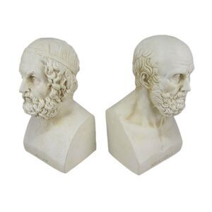 Aristotle And Homer Bust Bookends Greek Philosophy